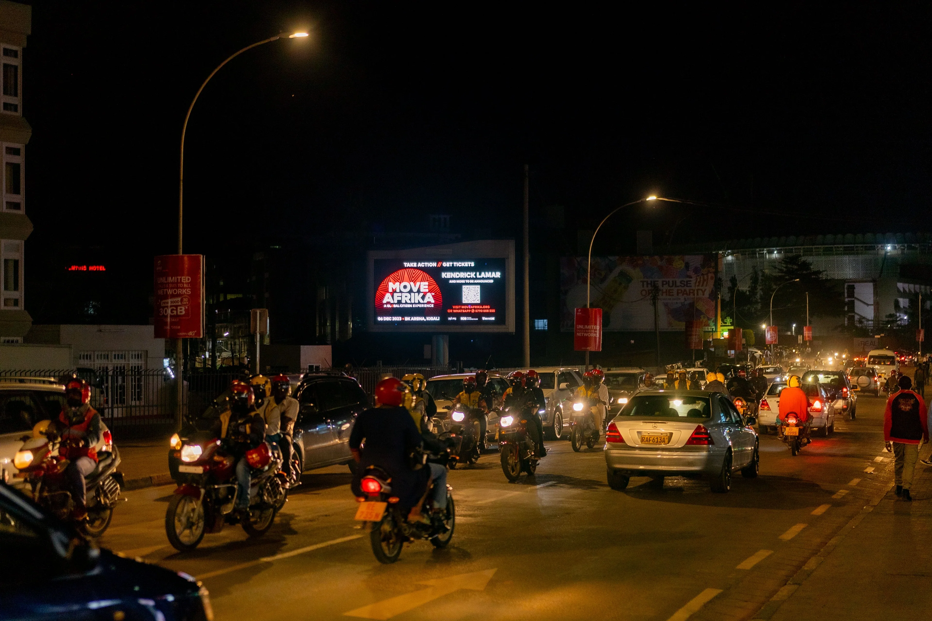 Night-time LED billboard